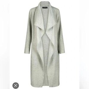 Peruvian Connection L Baby Alpaca Duster Coat Drape Front Open Soft Cardigan